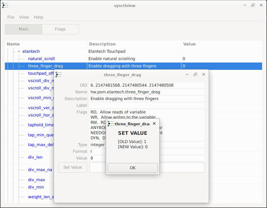 sysctl 2.0 screenshot